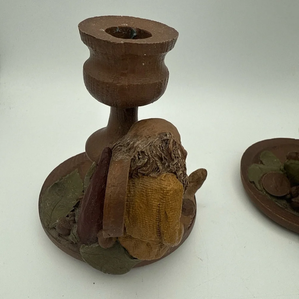 VTG 1983 Tom Clark Gnomes Mrs Wink & Wink Too Signed candlestick Holders retired